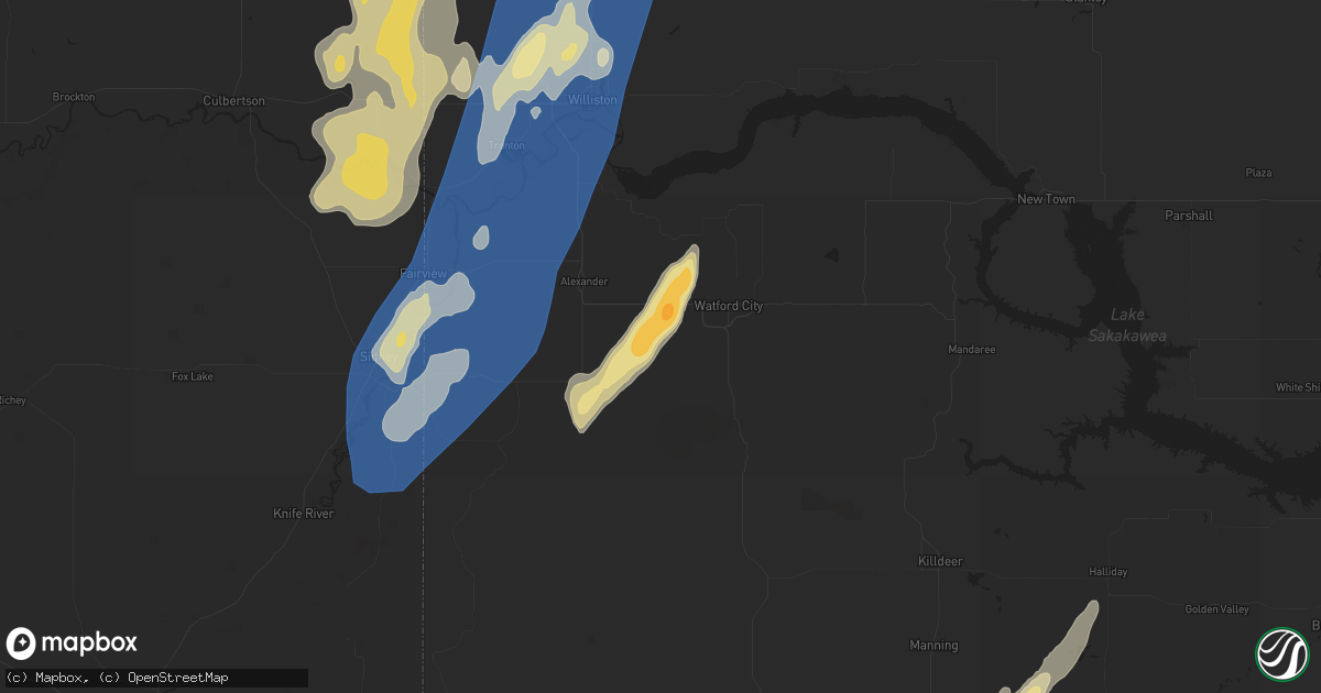 Hail map in Arnegard, ND on August 30, 2023