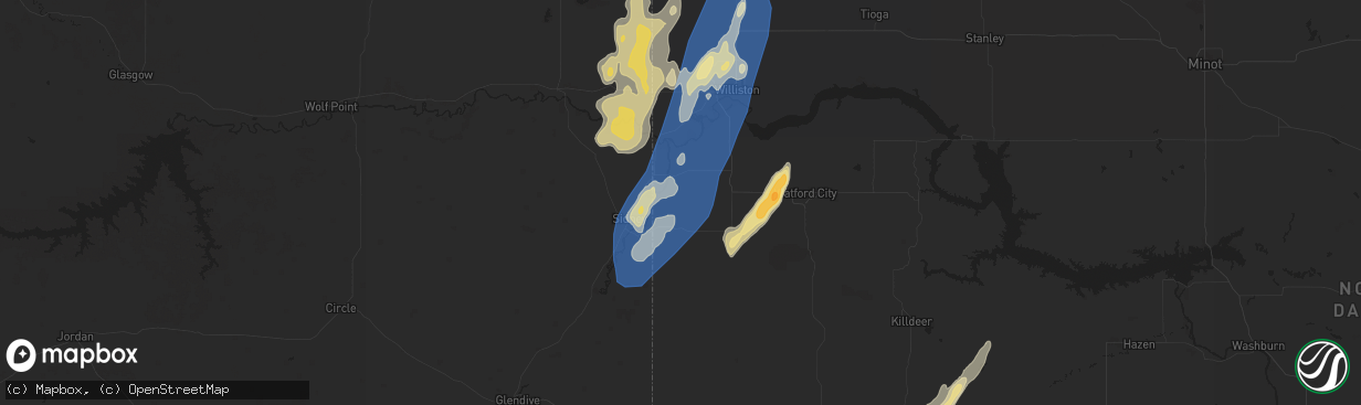 Hail map in Cartwright, ND on August 30, 2023