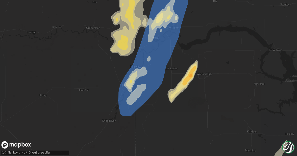 Hail map in Cartwright, ND on August 30, 2023