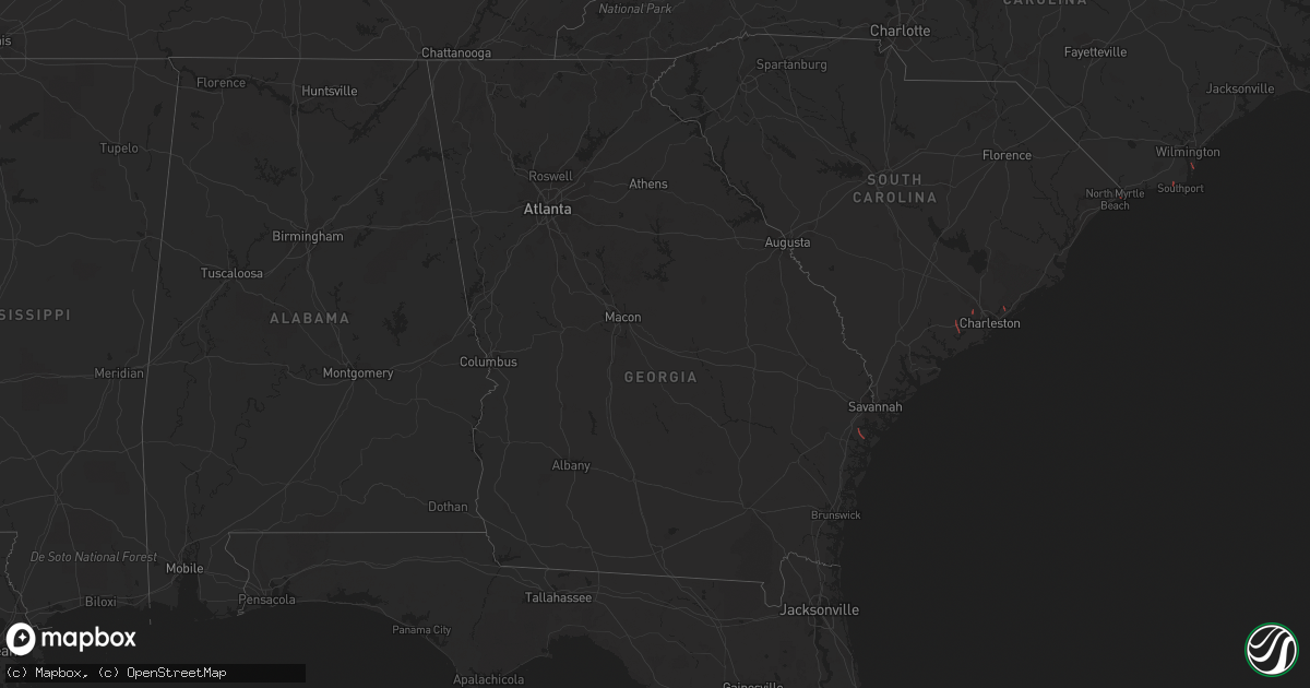 Hail map in Georgia on August 30, 2023
