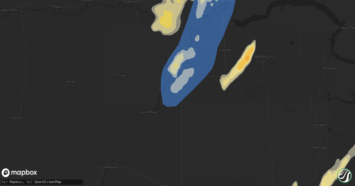 Hail map in Sidney, MT on August 30, 2023