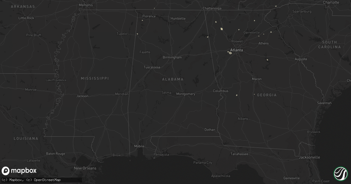 Hail map in Alabama on August 30, 2024