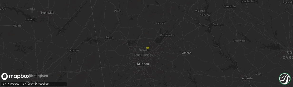 Hail map in Alpharetta, GA on August 30, 2024