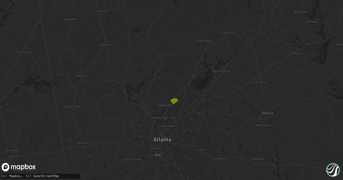Hail map in Alpharetta, GA on August 30, 2024