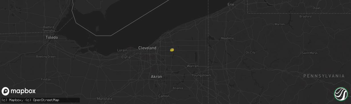 Hail map in Burton, OH on August 30, 2024