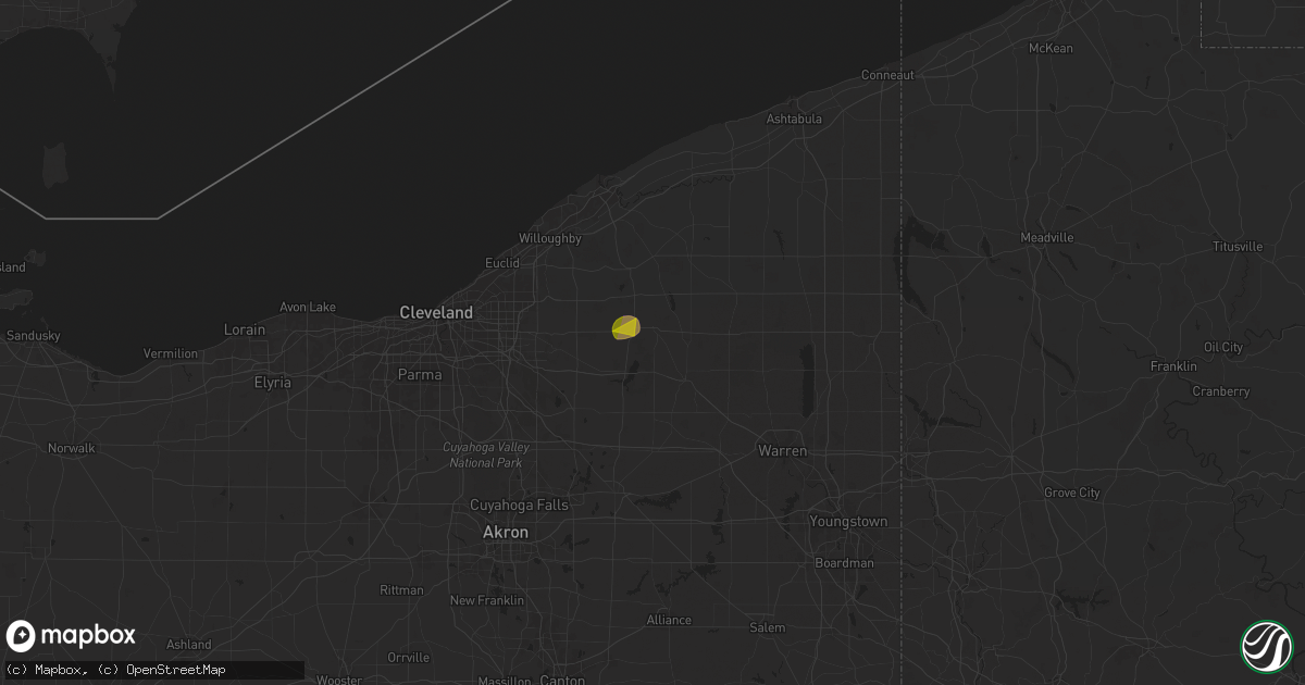 Hail map in Burton, OH on August 30, 2024