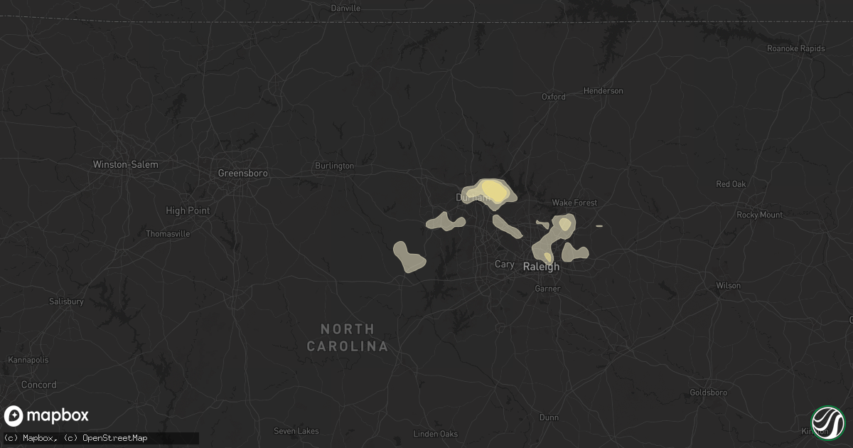 Hail map in Carrboro, NC on August 30, 2024
