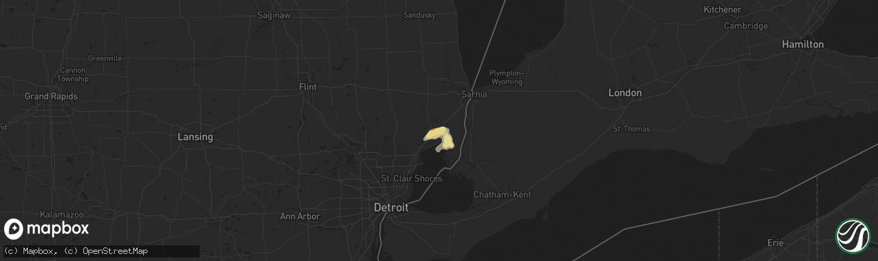 Hail map in Casco, MI on August 30, 2024