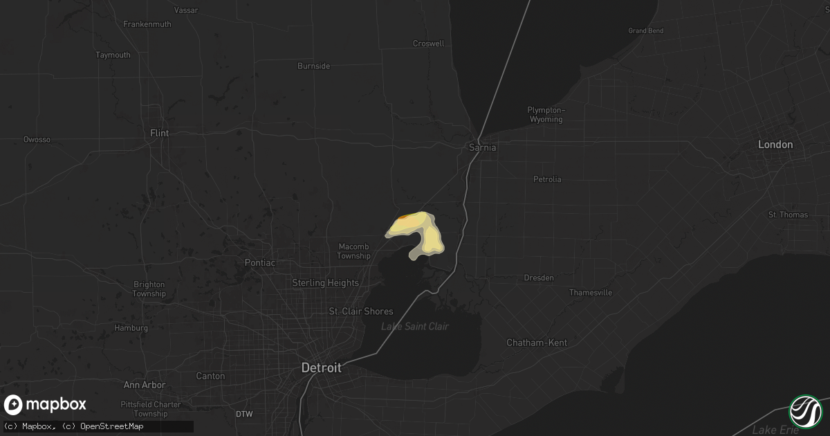 Hail map in Casco, MI on August 30, 2024