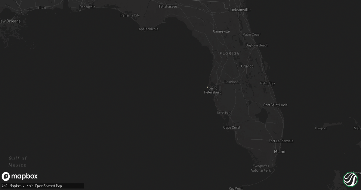 Hail map in Florida on August 30, 2024