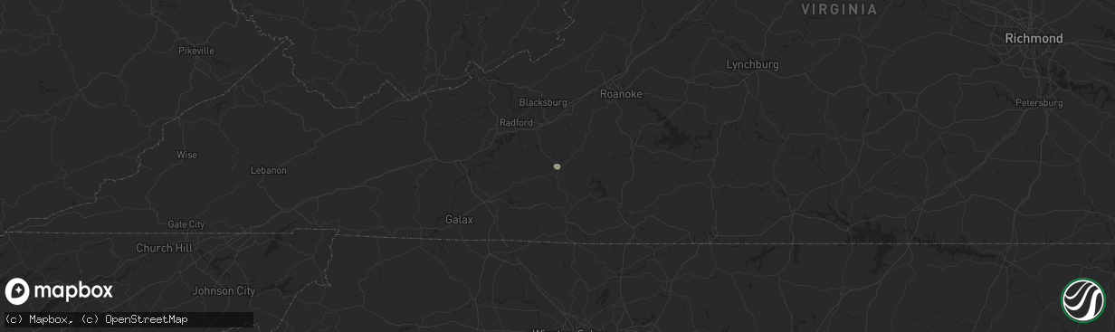 Hail map in Floyd, VA on August 30, 2024