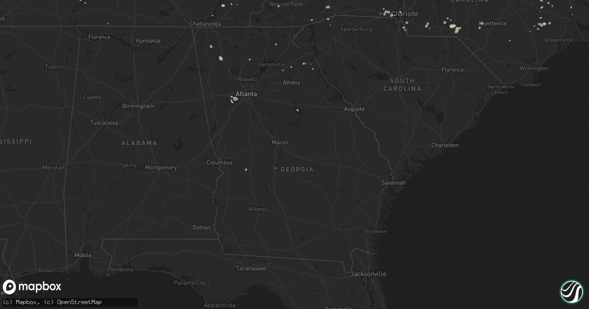 Hail map in Georgia on August 30, 2024