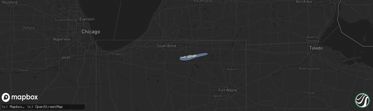 Hail map in Goshen, IN on August 30, 2024