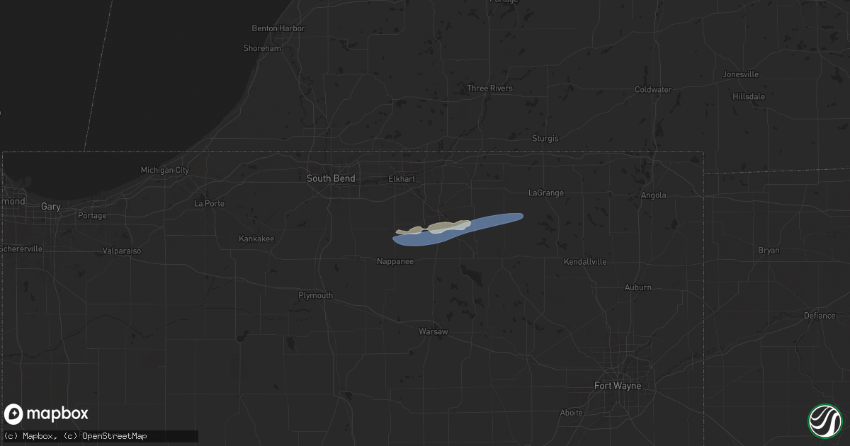 Hail map in Goshen, IN on August 30, 2024
