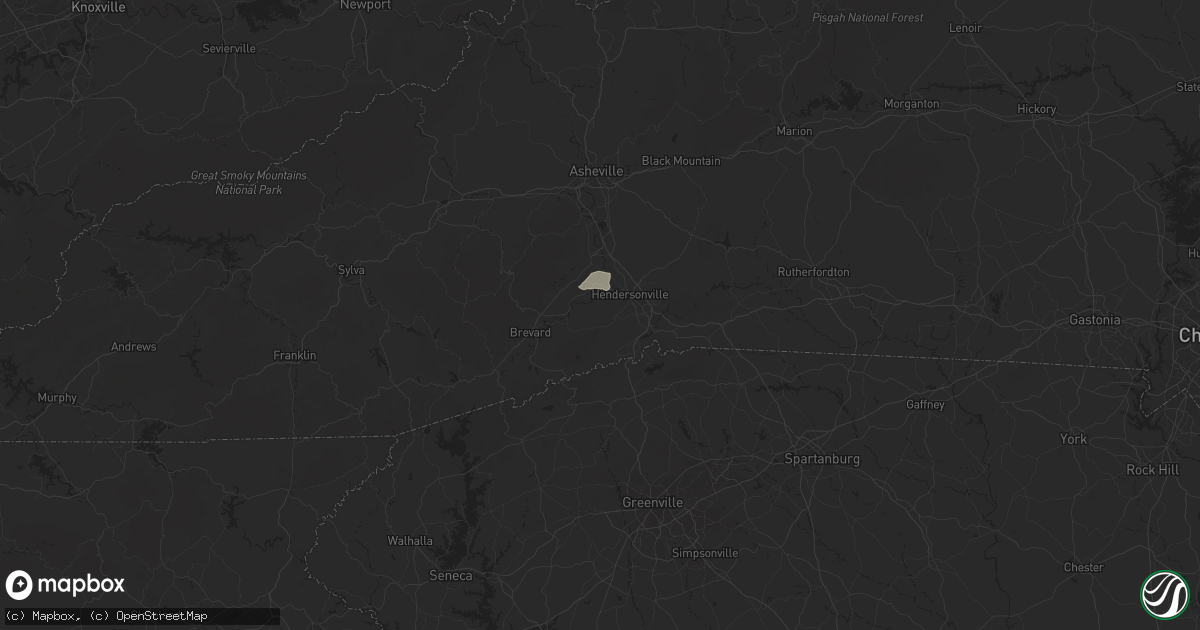 Hail map in Hendersonville, NC on August 30, 2024