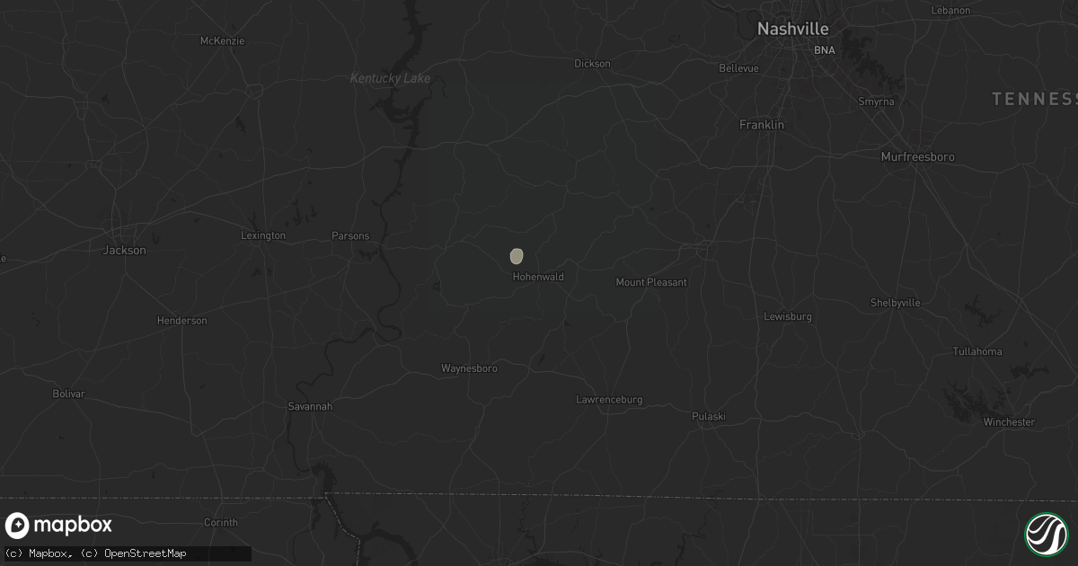Hail map in Hohenwald, TN on August 30, 2024