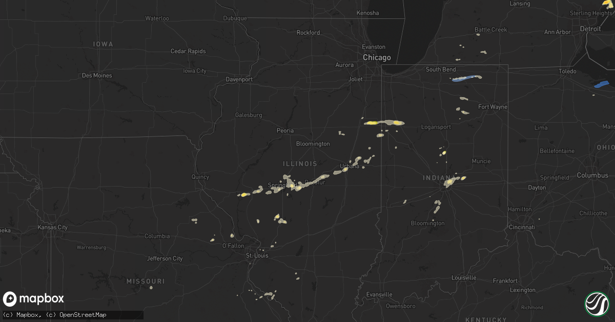 Hail map in Illinois on August 30, 2024