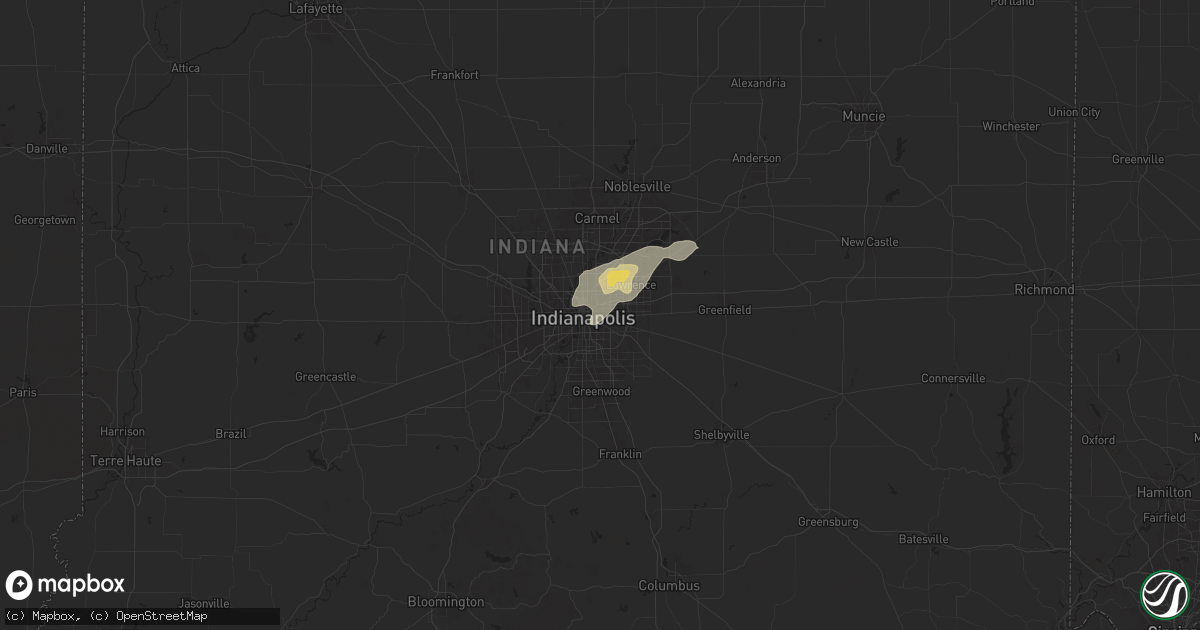 Hail map in Indianapolis, IN on August 30, 2024