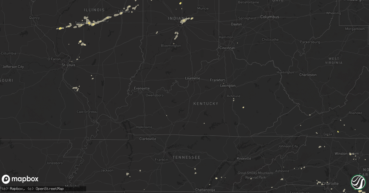 Hail map in Kentucky on August 30, 2024