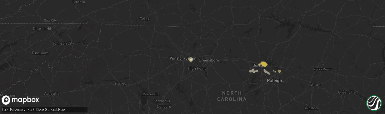 Hail map in Kernersville, NC on August 30, 2024