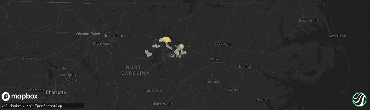 Hail map in Knightdale, NC on August 30, 2024