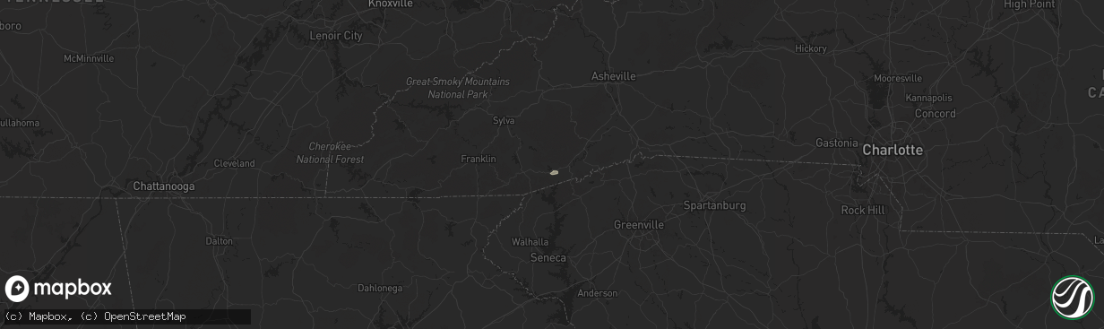 Hail map in Lake Toxaway, NC on August 30, 2024