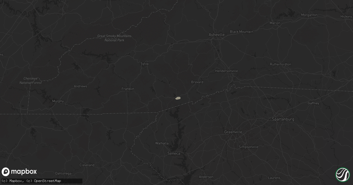 Hail map in Lake Toxaway, NC on August 30, 2024
