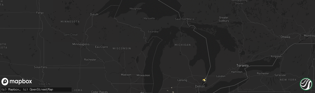 Hail map in Michigan on August 30, 2024