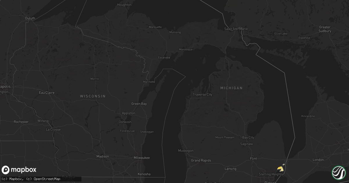 Hail map in Michigan on August 30, 2024
