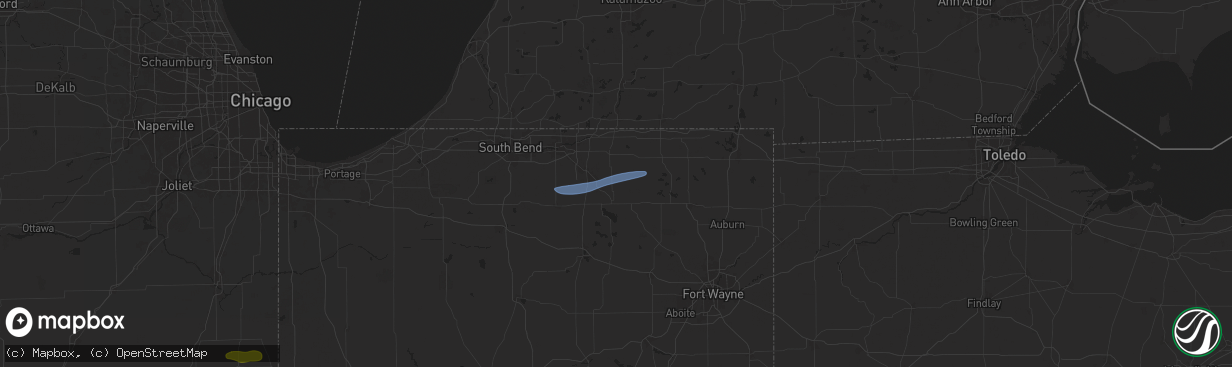 Hail map in Millersburg, IN on August 30, 2024