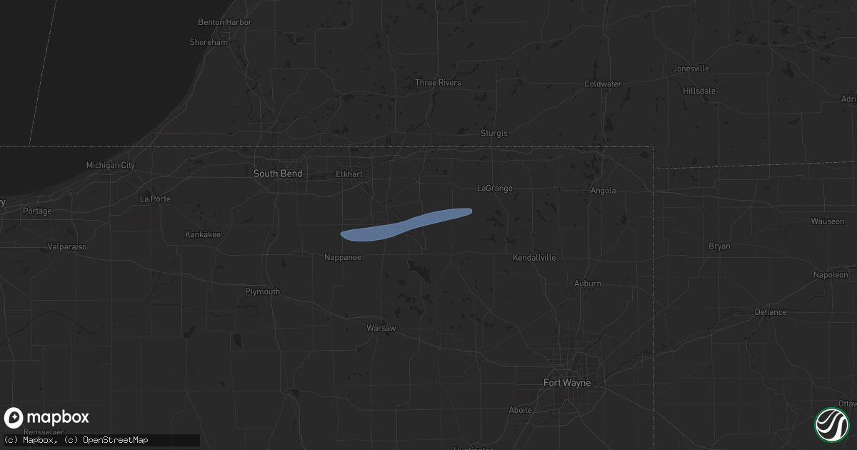 Hail map in Millersburg, IN on August 30, 2024
