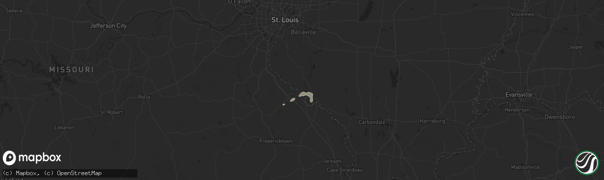 Hail map in Modoc, IL on August 30, 2024