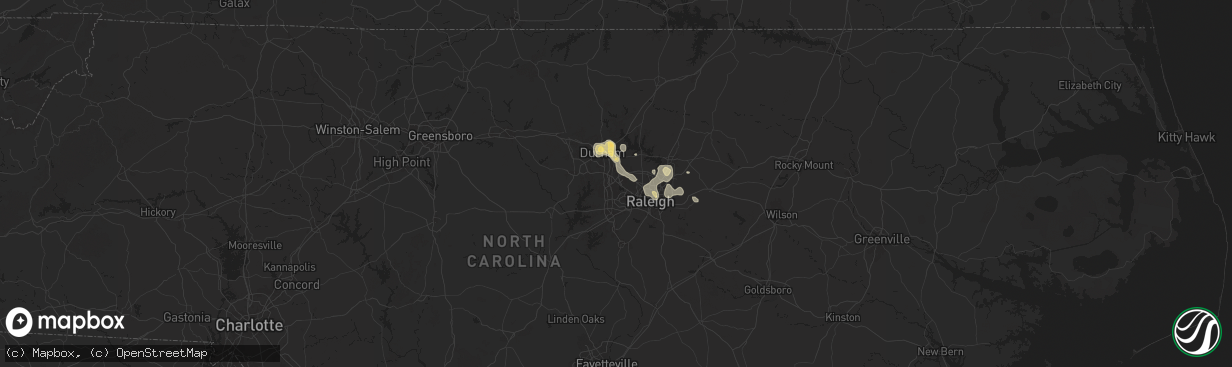 Hail map in Morrisville, NC on August 30, 2024