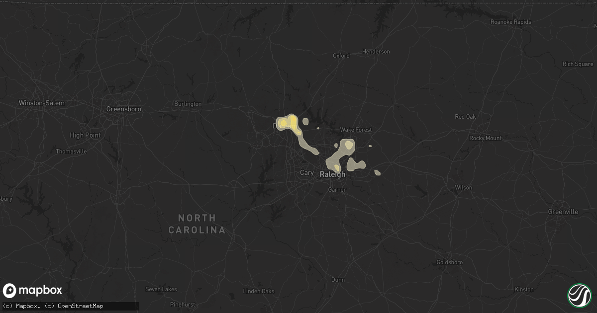 Hail map in Morrisville, NC on August 30, 2024