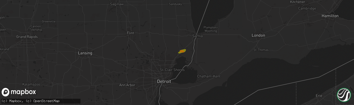 Hail map in New Haven, MI on August 30, 2024