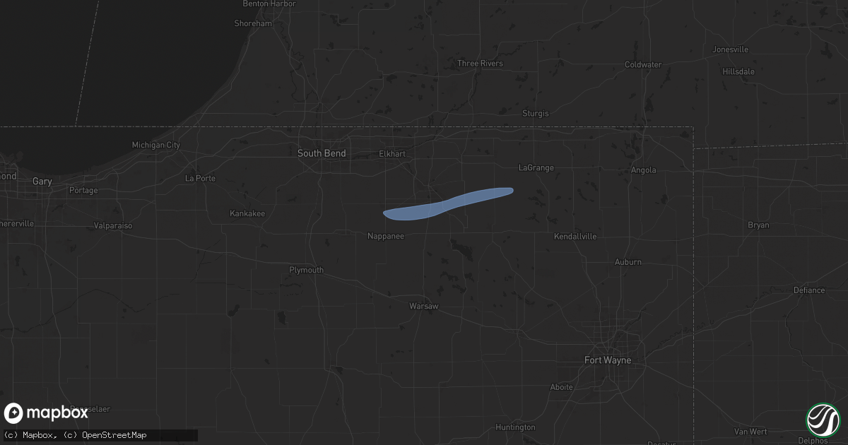 Hail map in New Paris, IN on August 30, 2024