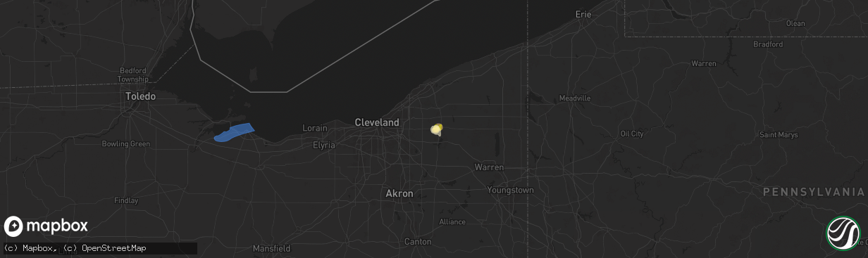 Hail map in Newbury, OH on August 30, 2024