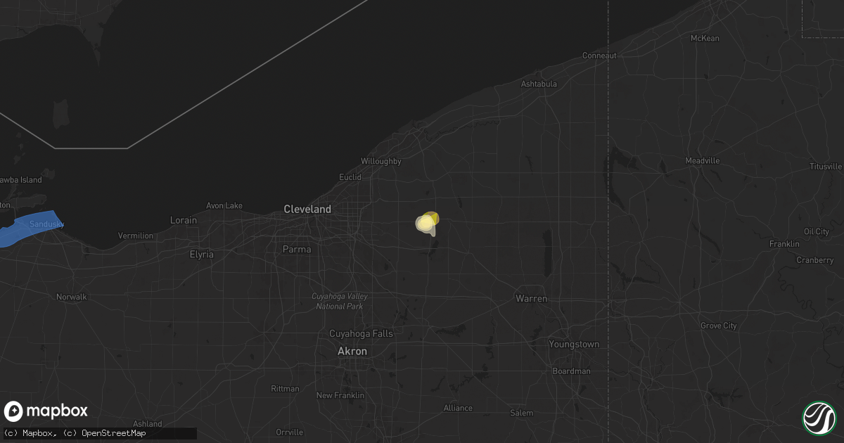 Hail map in Newbury, OH on August 30, 2024