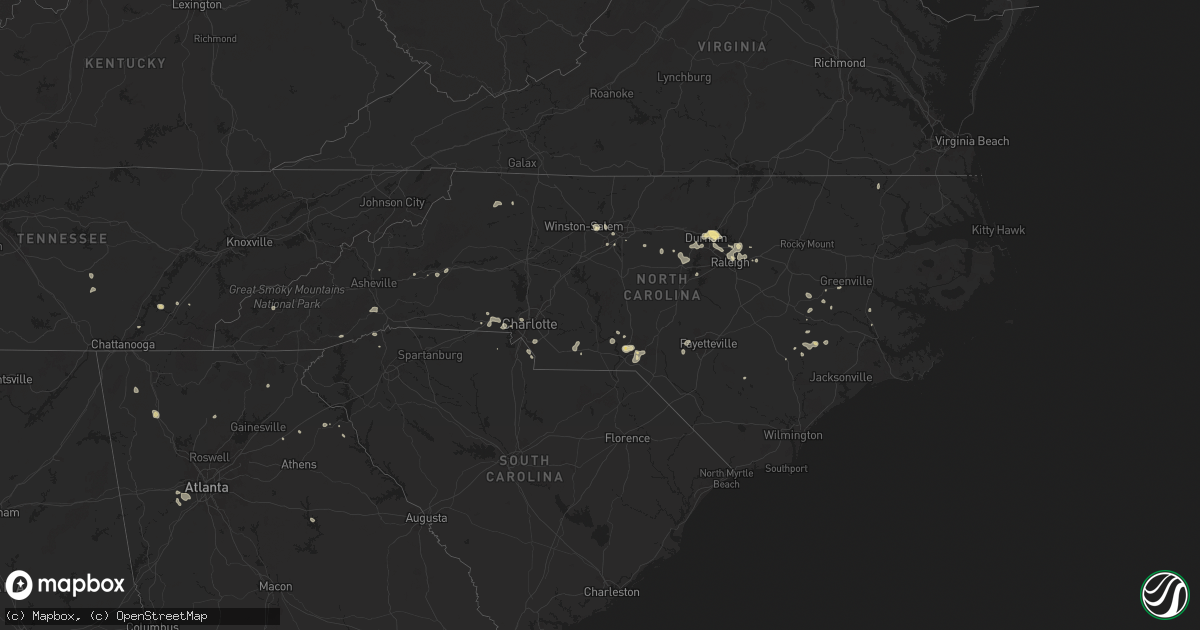 Hail map in North Carolina on August 30, 2024