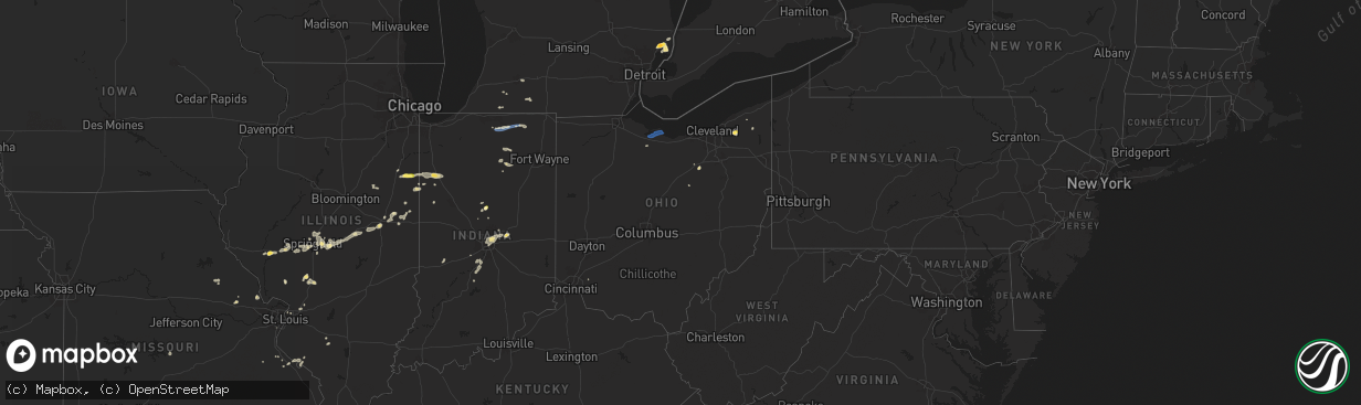 Hail map in Ohio on August 30, 2024