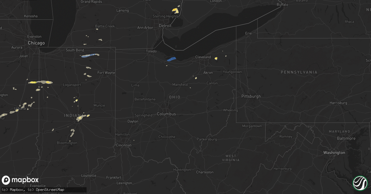 Hail map in Ohio on August 30, 2024