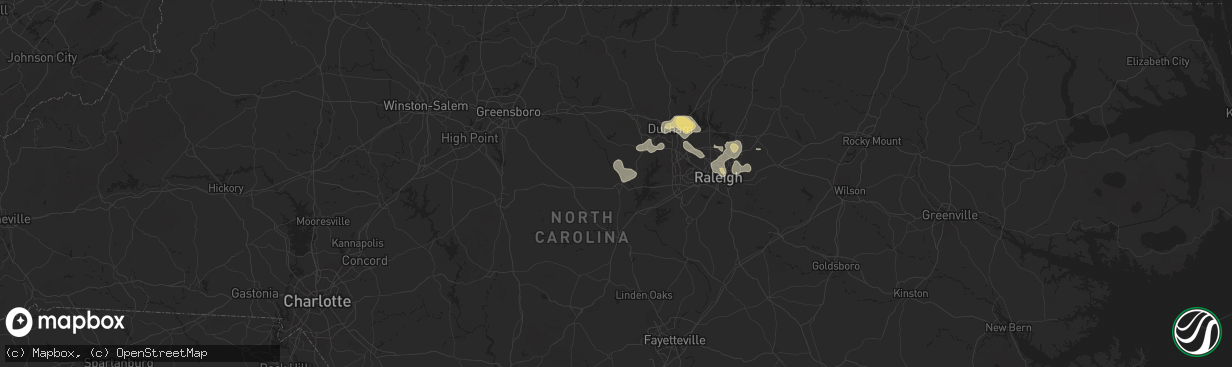 Hail map in Pittsboro, NC on August 30, 2024