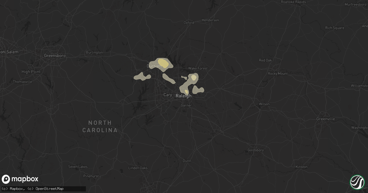 Hail map in Raleigh, NC on August 30, 2024