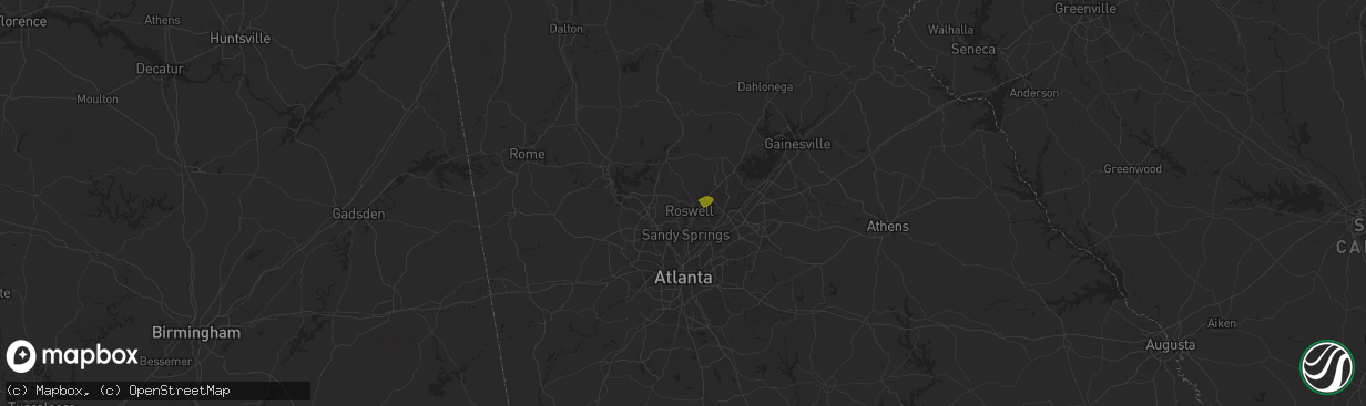 Hail map in Roswell, GA on August 30, 2024