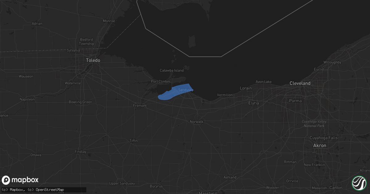 Hail map in Sandusky, OH on August 30, 2024