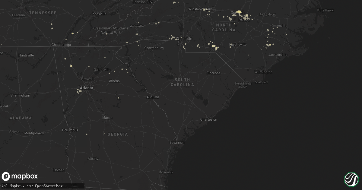 Hail map in South Carolina on August 30, 2024