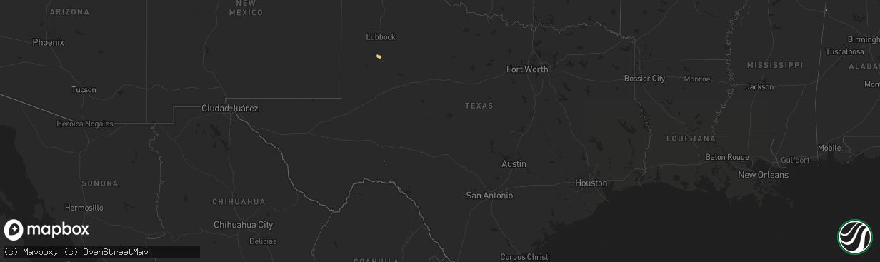 Hail map in Texas on August 30, 2024