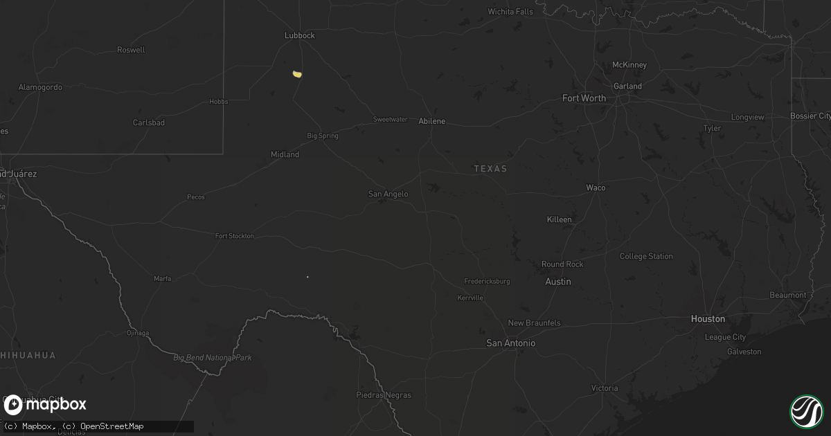 Hail map in Texas on August 30, 2024