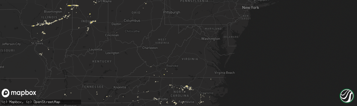 Hail map in Virginia on August 30, 2024