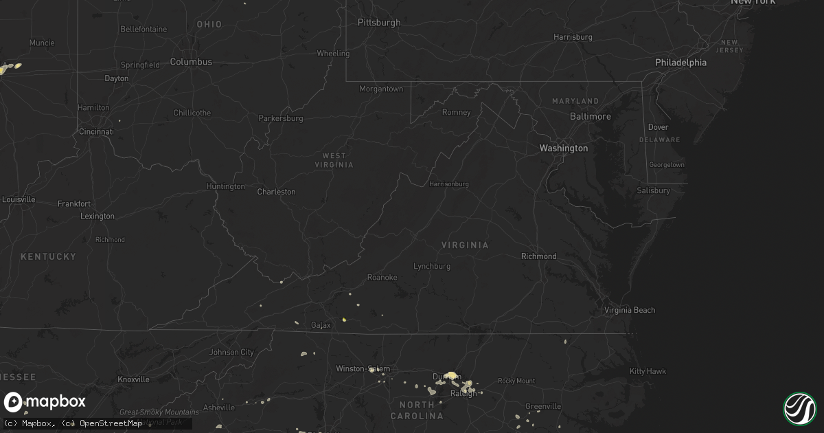 Hail map in Virginia on August 30, 2024